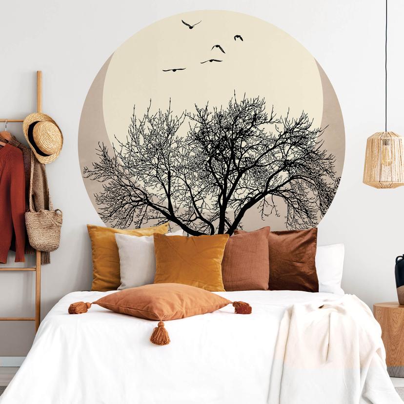 Fototapet - Rundt Kubistika - vinterdrøm - vliesetapet/selvklæbende non-woven tapet
