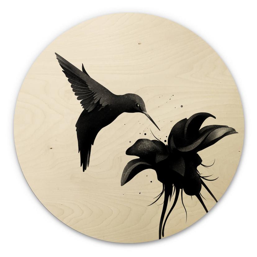 Cuadro de madera Irlanda - Chorum - Colibrí - Redondo