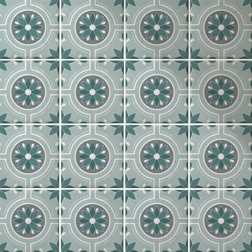 Azulejos Adhesivos flor en círculo - lote de 12