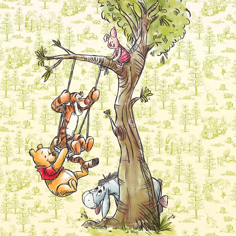 Tapet - Winnie the Pooh i skoven - 200 x 280 cm
