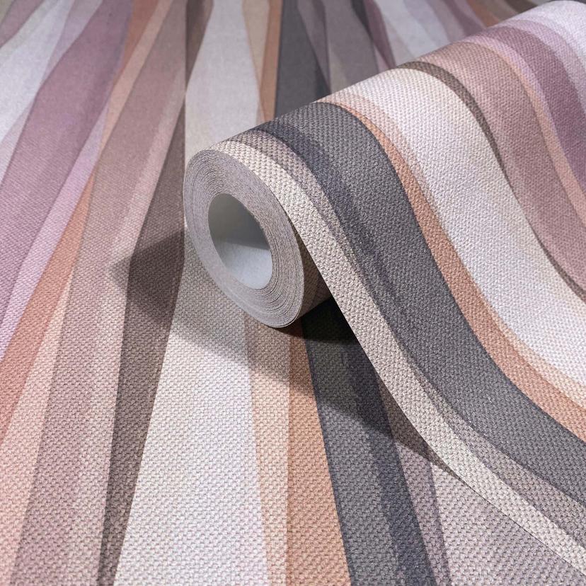 Icke-vävd tapet ränder Stripes Modern, Kids matt i beige