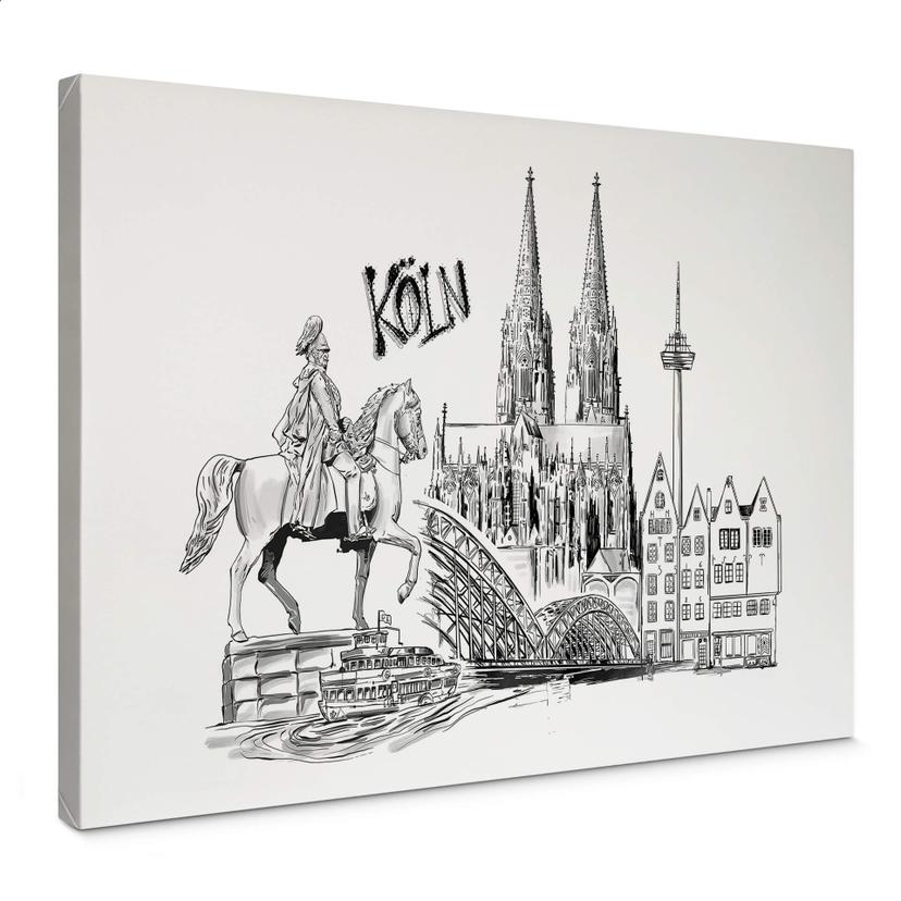 Lienzo Colonia - Blanco y negro - Love your City