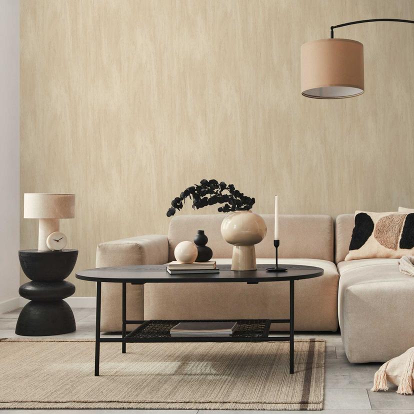 Træ-effekt tapet i beige - moderne ikke-vævet tapet med en naturlig struktur
