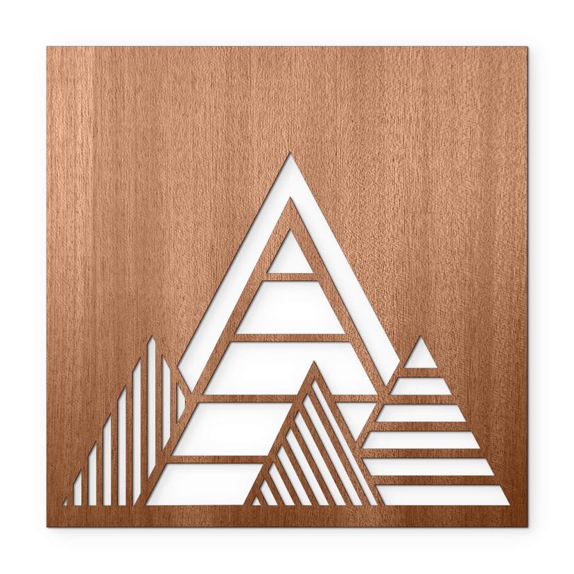Decoro in legno - Montagne geometriche
