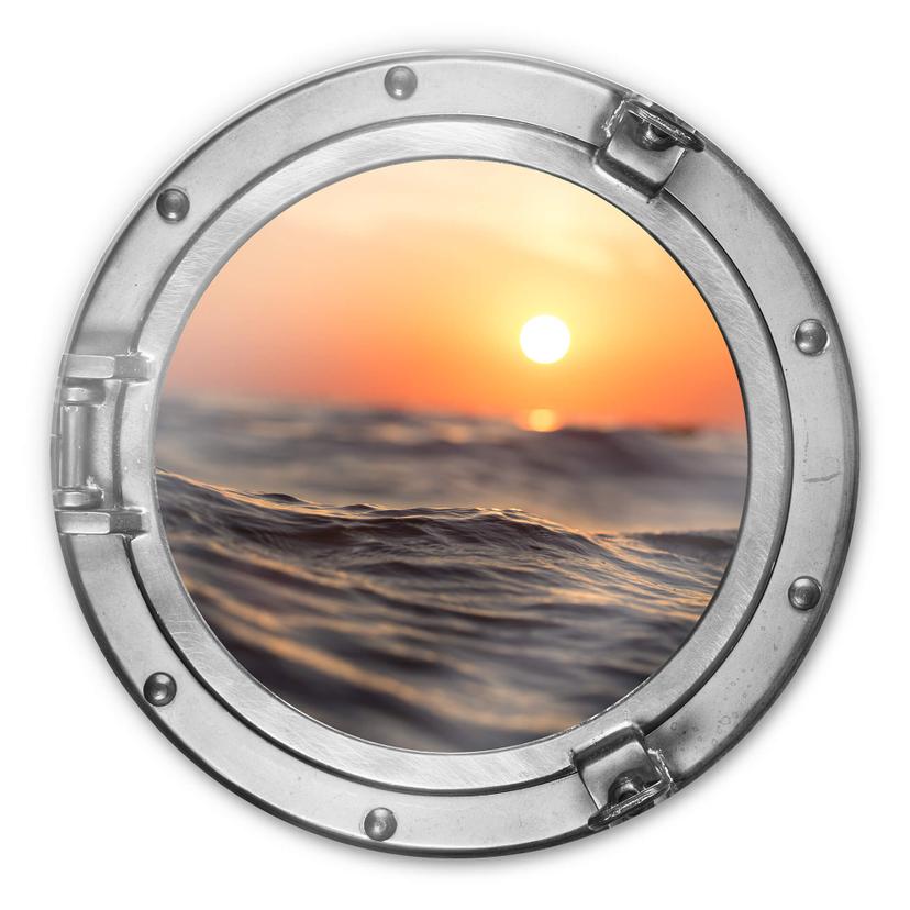 Glasschilderij rond 3D optiek - Sunset
