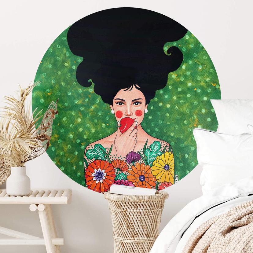 Vinilo decorativo La manzana roja redonda - Hülya