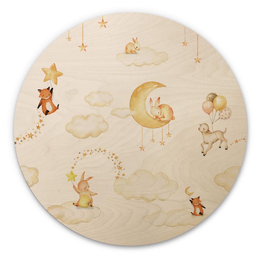 Oliver Robins Billede af træ - Sweet dreams white - Rund