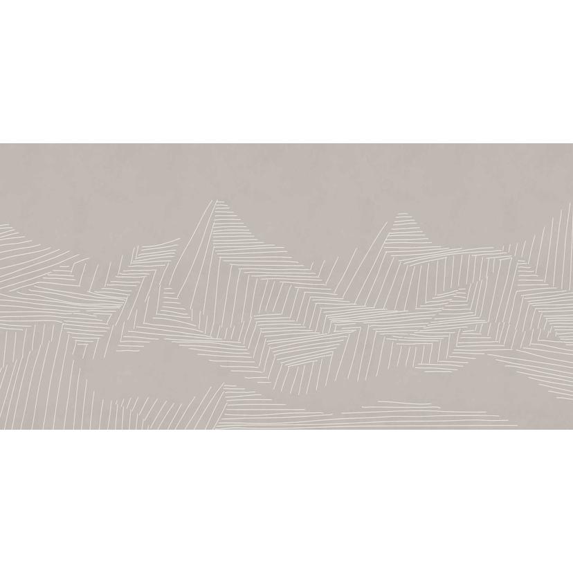 Fotomural montañas geométricas en beige con diseño de líneas - Papel pintado tejido-no tejido