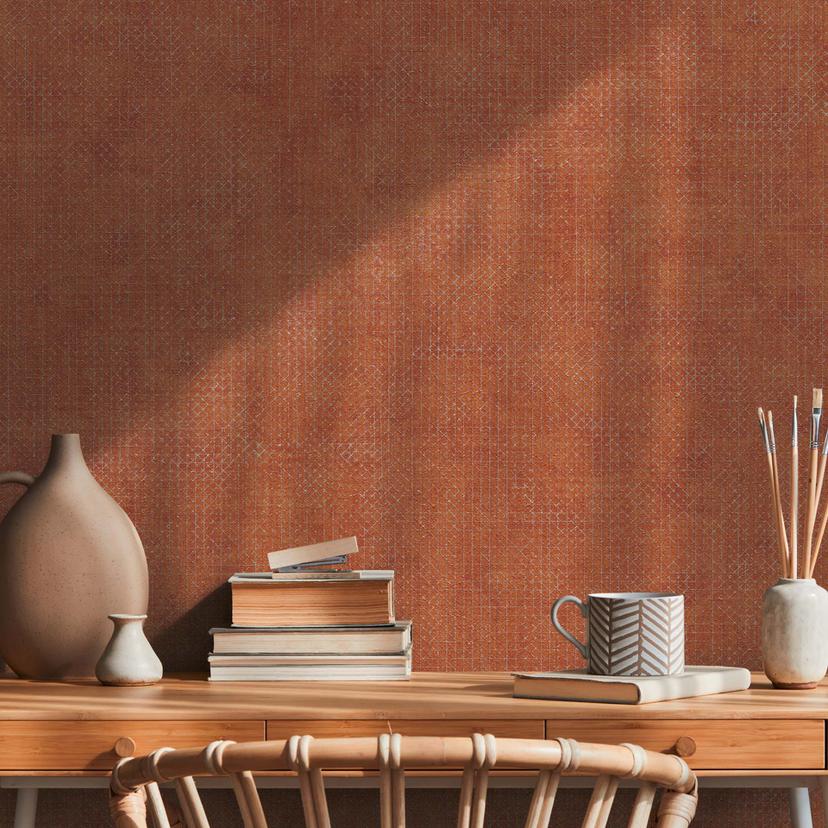 A.S. Création non-woven tapet BOS - grafisk tapet orange, rød, metallic