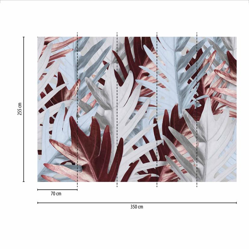 RedPalma Carta da parati in verde rosso - Tessuto non tessuto Designwalls 2 - 2,55 x 3,5 m