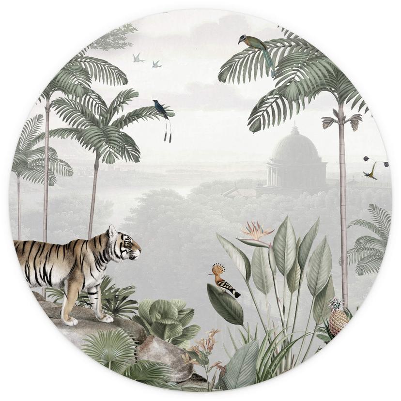 Fotomurale tondo Sir Edward - La tigre dei tropici - carta da parati in tessuto non tessuto/carta da