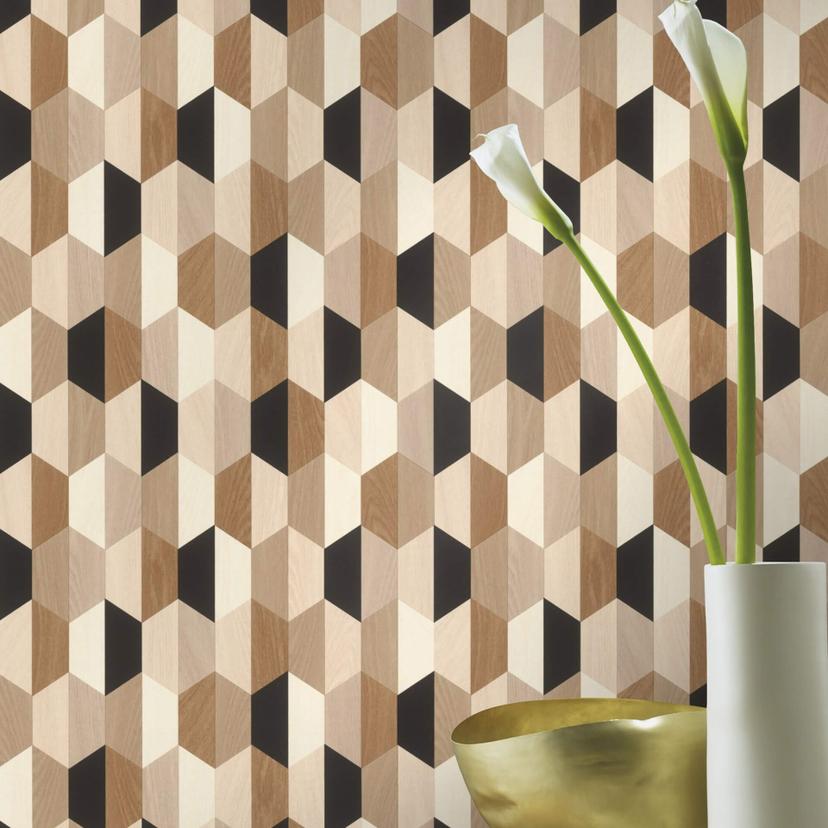 Rasch papier peint intissé, papier peint à motifs Salsa beige et brun