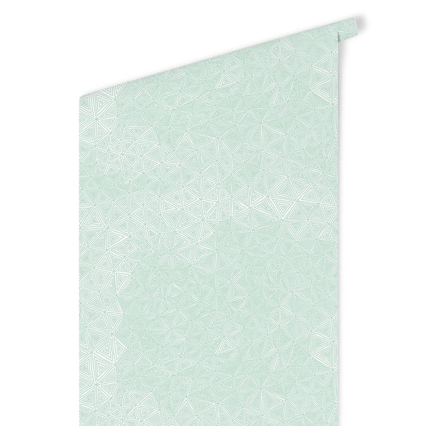 Papier peint à motifs - Triangles abstraits - menthe
