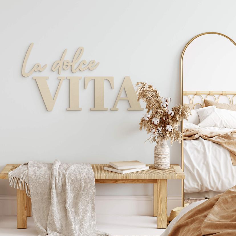 3D letras de madera La dolce Vita - moderno - álamo