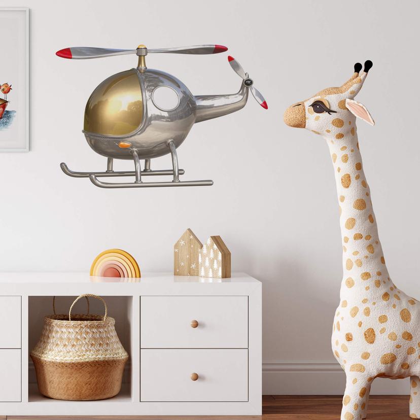 Wallsticker - Michel Agullo - Helikopter Sølv