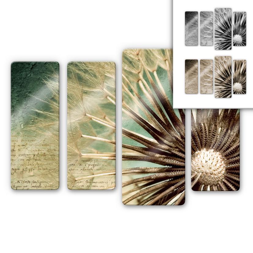 Tableau en verre - Pissentlit (4 parties)