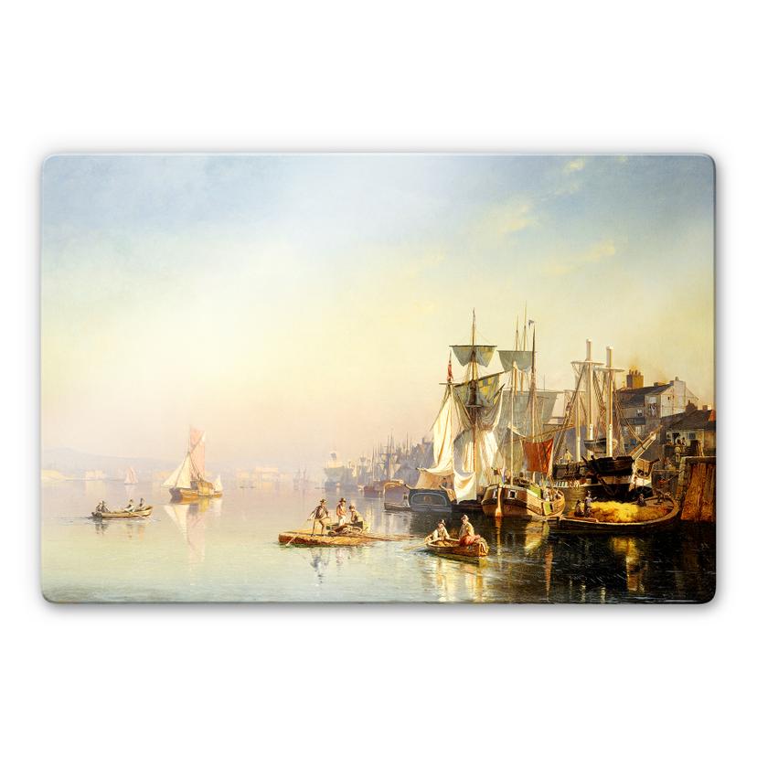 Tableau en verre - Neumann - Bateaux de pêche et pénches sur la tamise à Greenwich
