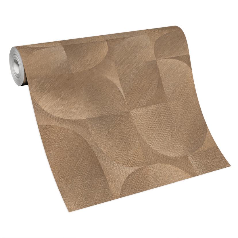3D-tapet, tapet med retromönster, non-woven tapet Erismann Martinique brun
