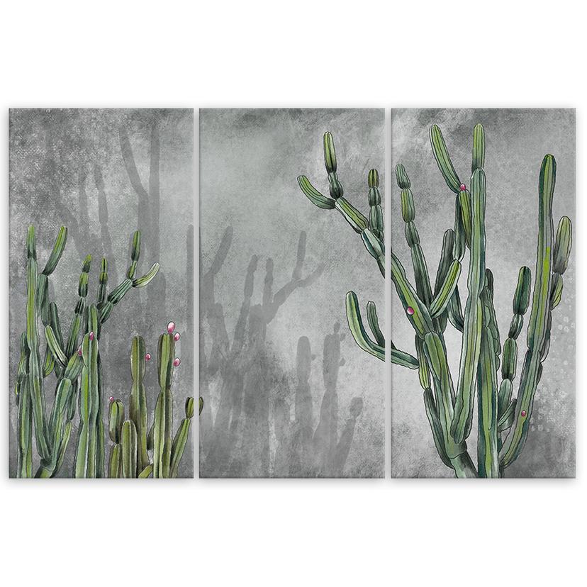 Stampa su tela 3 pezzi, grande cactus del deserto