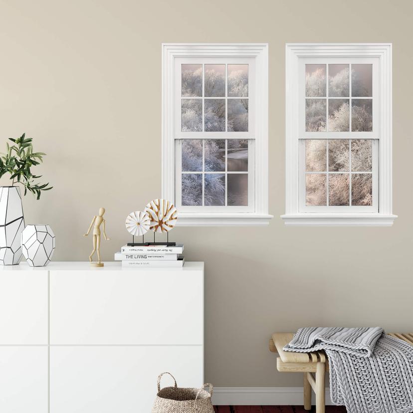 3D Wallsticker dobbeltvindue Bela - Vinterlandskab