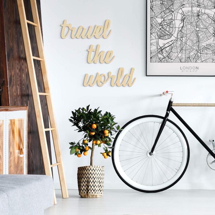 Træbogstaver - Travel the world - Poppel