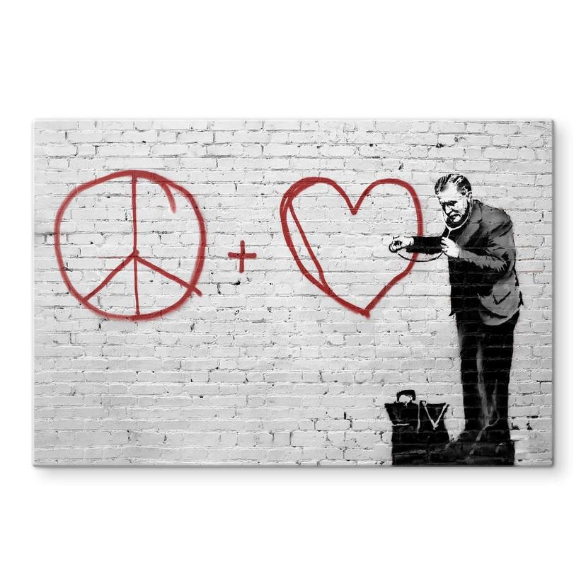 Glasbillede - Banksy - Peaceful Hearts Doctor