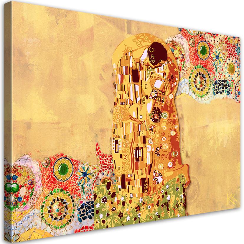 Canvasbillede, Klimt opfyldelse af en kvinde abstrakt