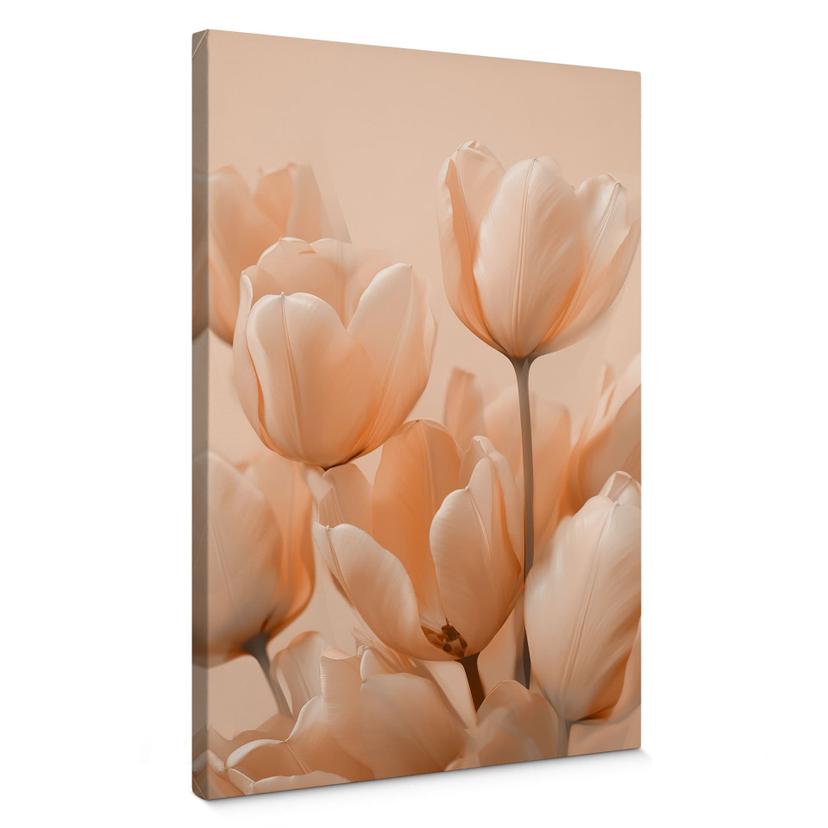 Lærredsprint - Ferskenfarvede tulipaner - Treechild