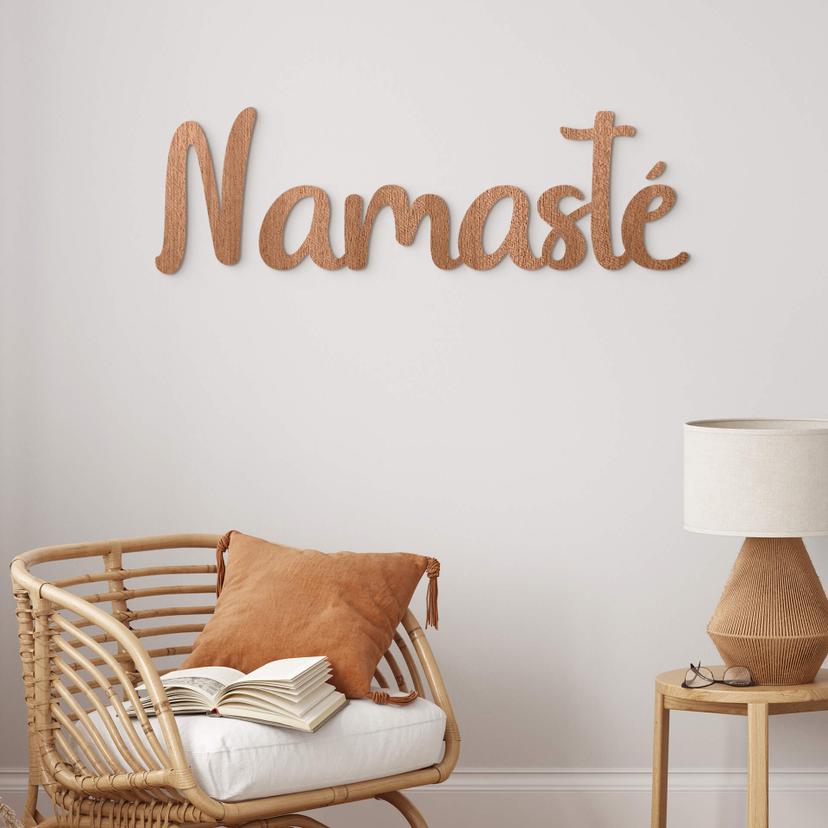 Træ vægdekoration mahogni finer Namasté