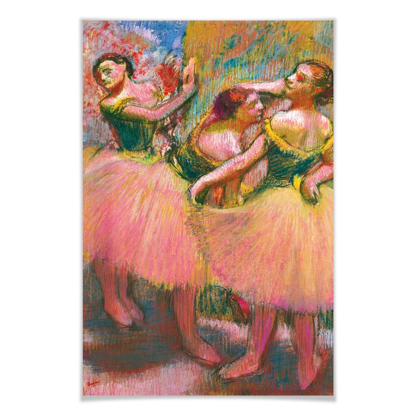 Poster Degas - Drei Tänzerinnen mit grünen Korsagen