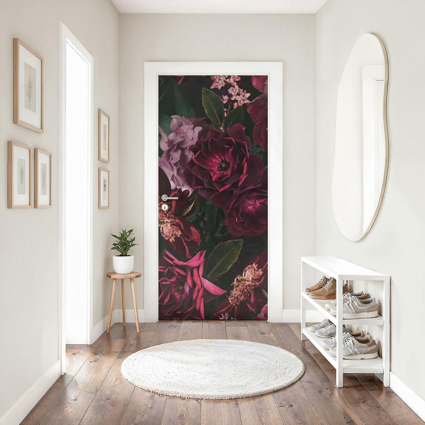 Vinilo para puerta Flor de París - UN Designs - Decoración autoadhesiva para puertas
