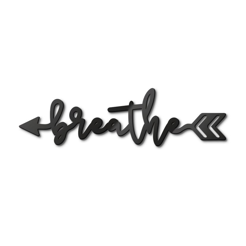 Lettre décorative en verre acrylique -flèche Breathe