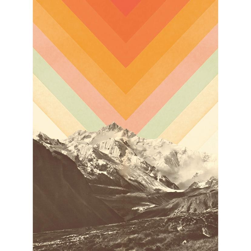 Fotomurale Bodart - Retro Mountain Landscape