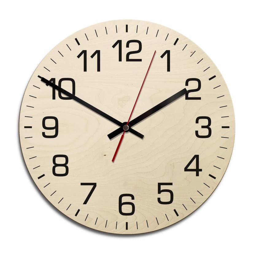 Horloge murale en bois - Classique avec minutes