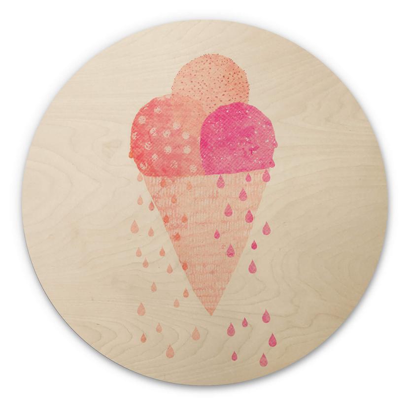 Væg cirkel træ Treechild - Ice Cream in Summer