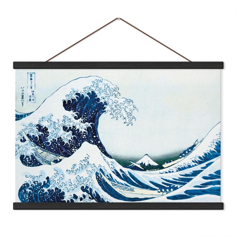 Textielposter - De grote golf - Hokusai