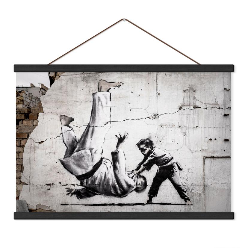 Textielposter - Kleine judoka - Banksy