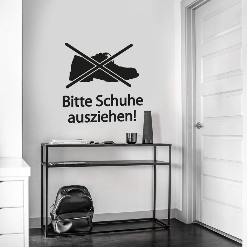 Wandtattoo Bitte Schuhe ausziehen 1