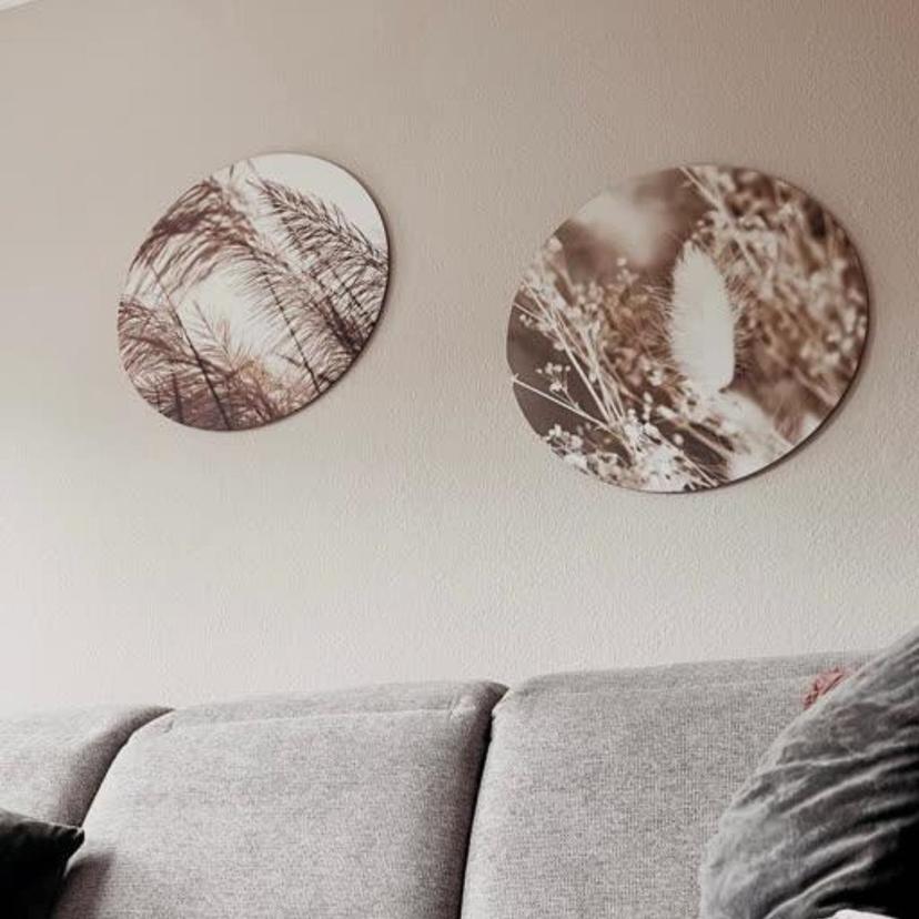 Tableau sur alu-Dibond Herbes en pastel - Rond
