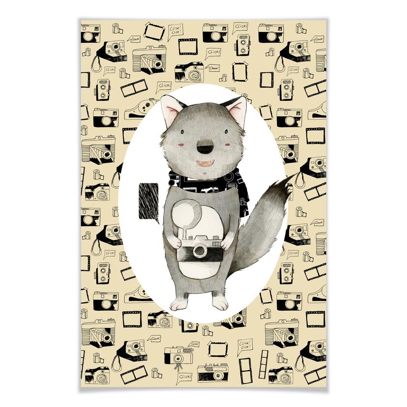 Poster - Loske - Loup avec appareil photo