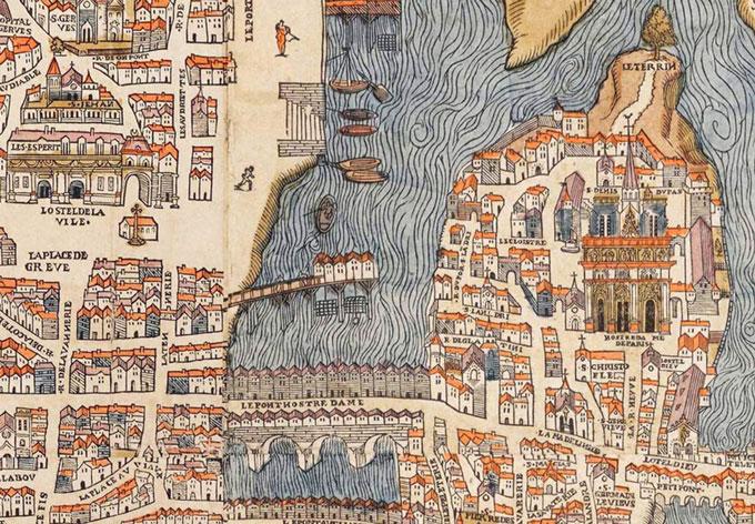 Tableau en verre acrylique - Carte historique de Paris