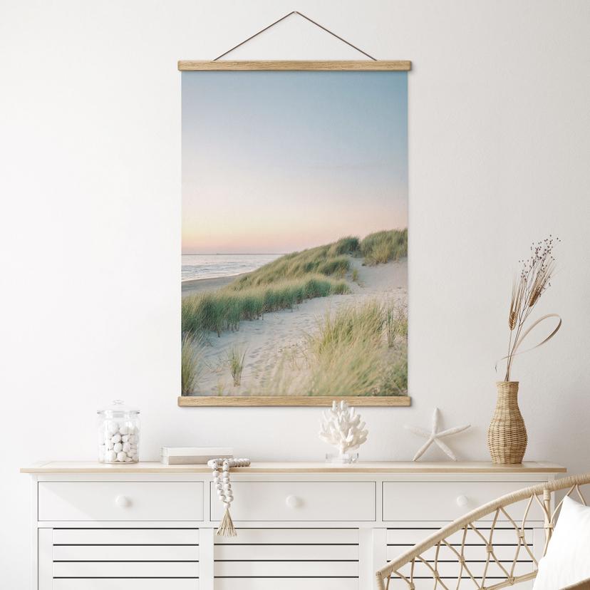 Póster de tela Dunas de la costa holandesa - Zwart