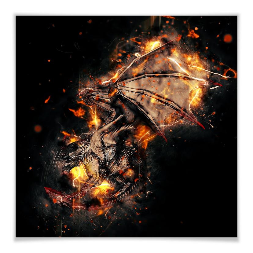 Poster Fireflight - vierkant