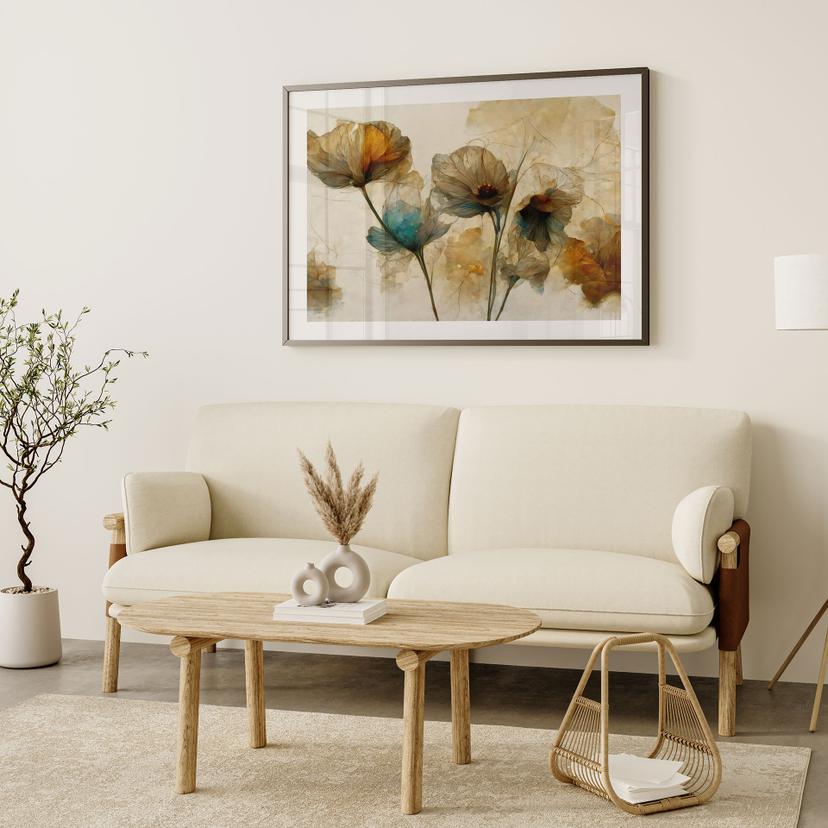 Poster Fiori di papavero essiccati in stile vintage - Treechild