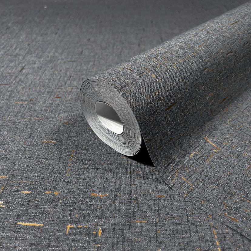 Non-woven tapet med en något glänsande antracit slät struktur