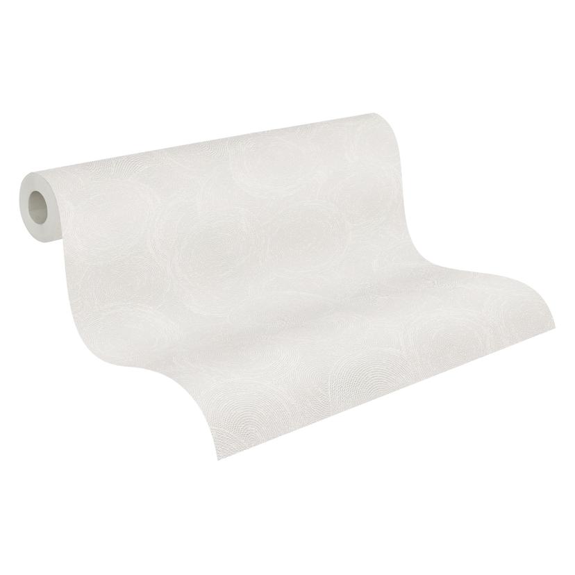 papel pintado 3D círculo crema blanco - elegante Papel pintado no tejido de textura fina