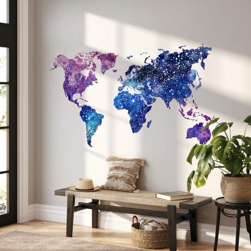 Wallsticker - Verdenskort Galakse