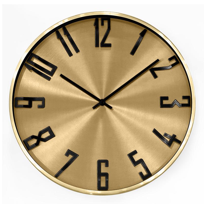 Moderne Wanduhr im Metallic-Look aus Aluminium, gold | Ø 30 cm