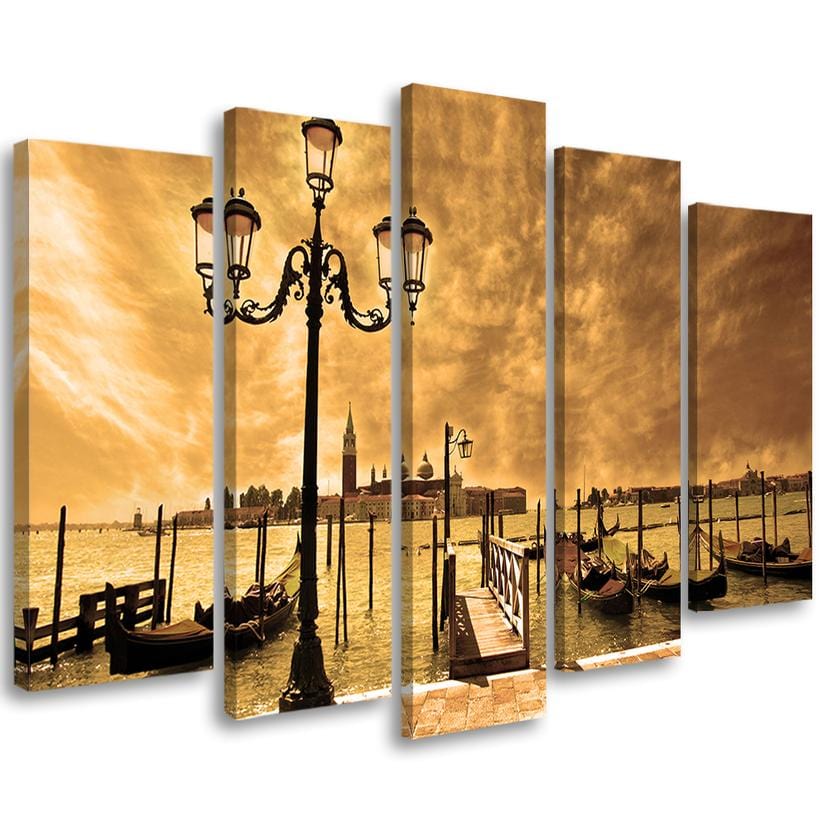 Tableau sur toile 5 pièces, Gondole de Venise Italie