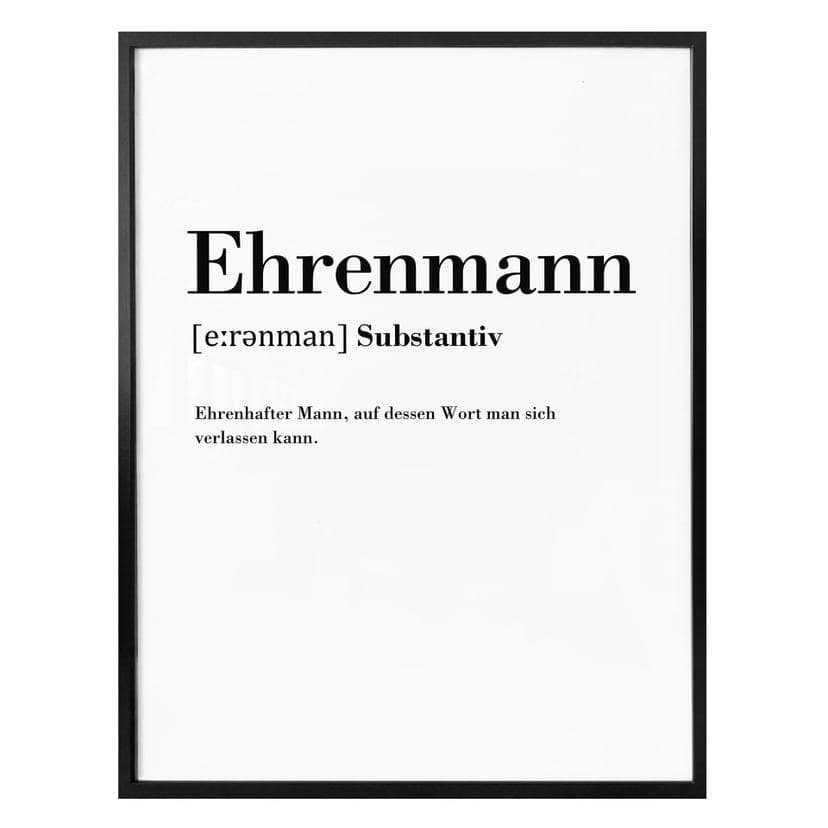 Poster Grammatik - Ehrenmann
